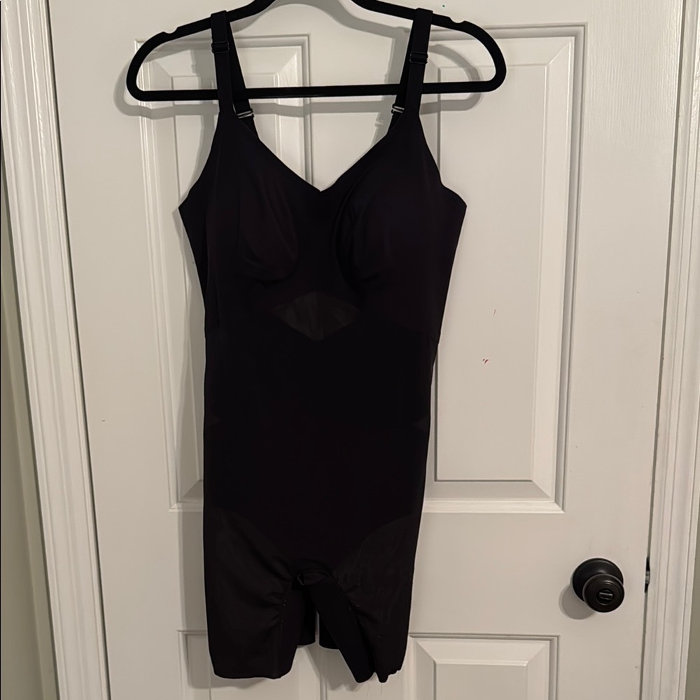 Honeylove Mid Thigh V-Neck Sleeveless Shapewear Black Size XL